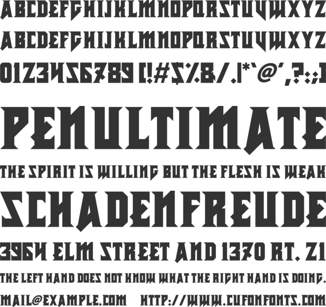 Metal Vengeance font preview