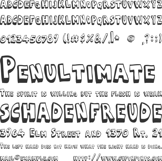 Cartoonia 3D font preview