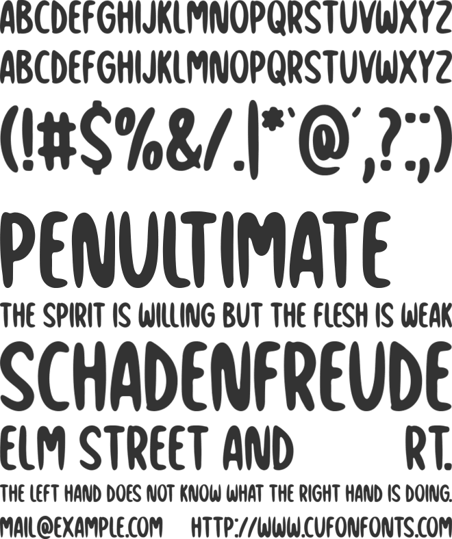 Striking Rainbow font preview