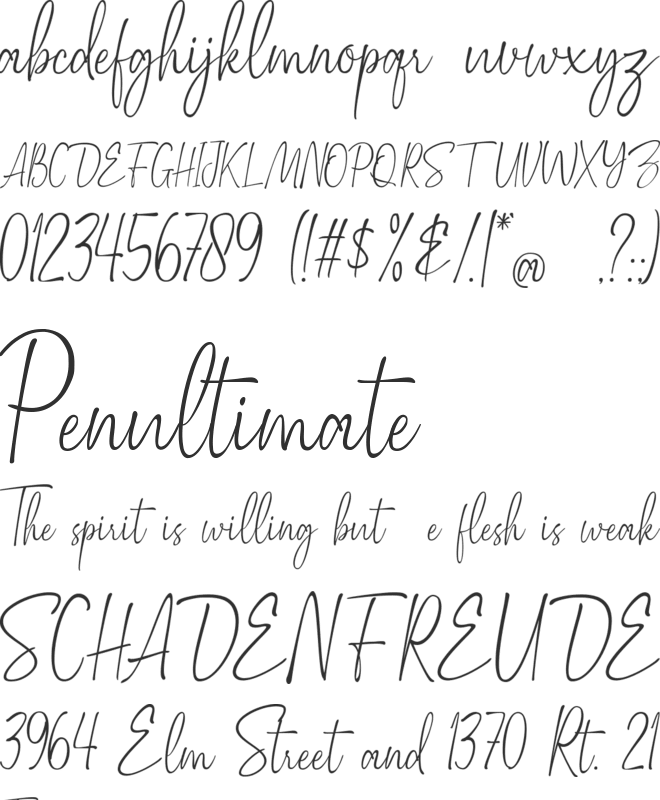 Muliany font preview