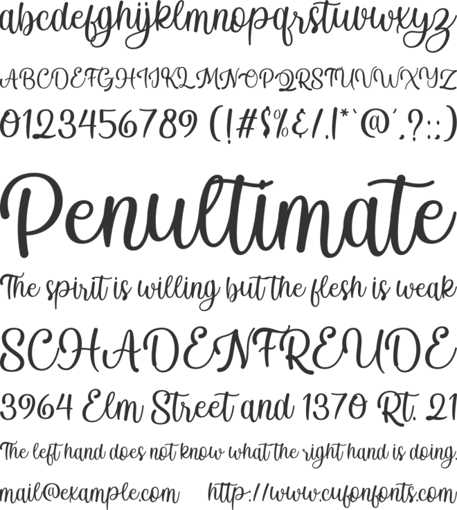 Ayanalove font preview