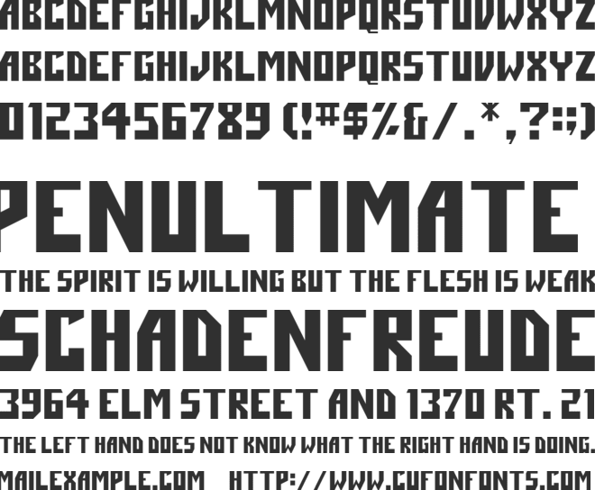 Angle font preview
