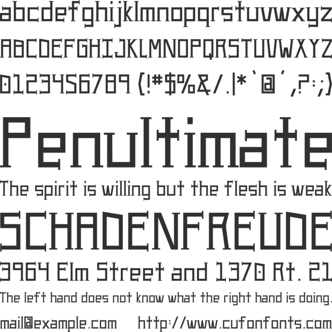 UA Serifed font preview