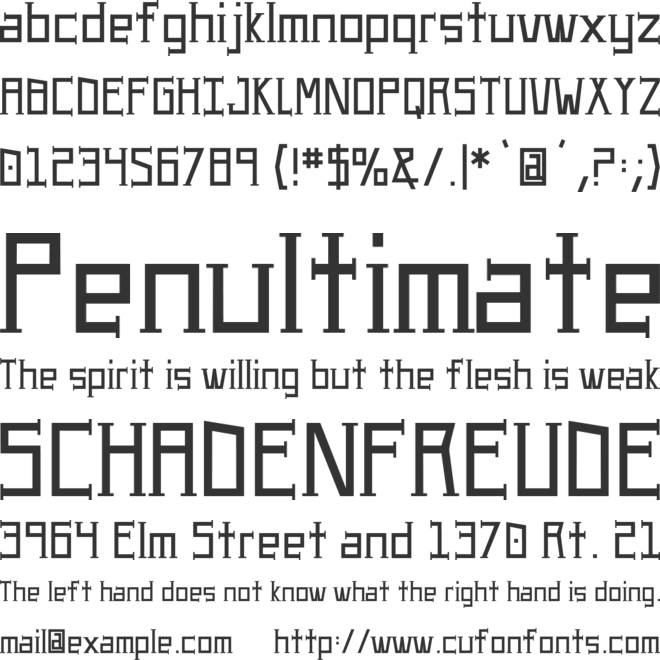 UA Serifed font preview