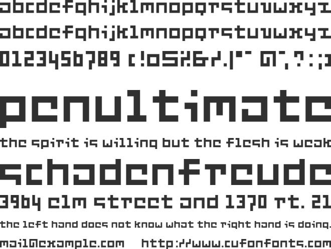 Six font preview