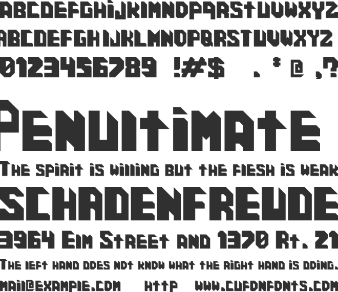 Cosmic Cube font preview