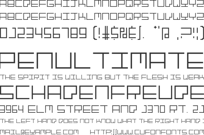 Granite Postmodern font preview