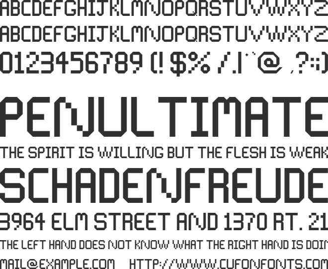Space Theme font preview