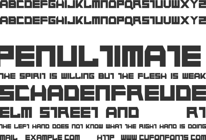 Napalm Strike font preview