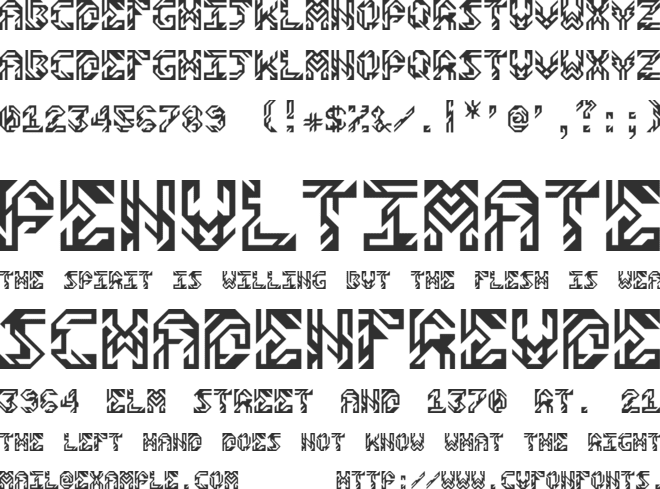 Sides font preview