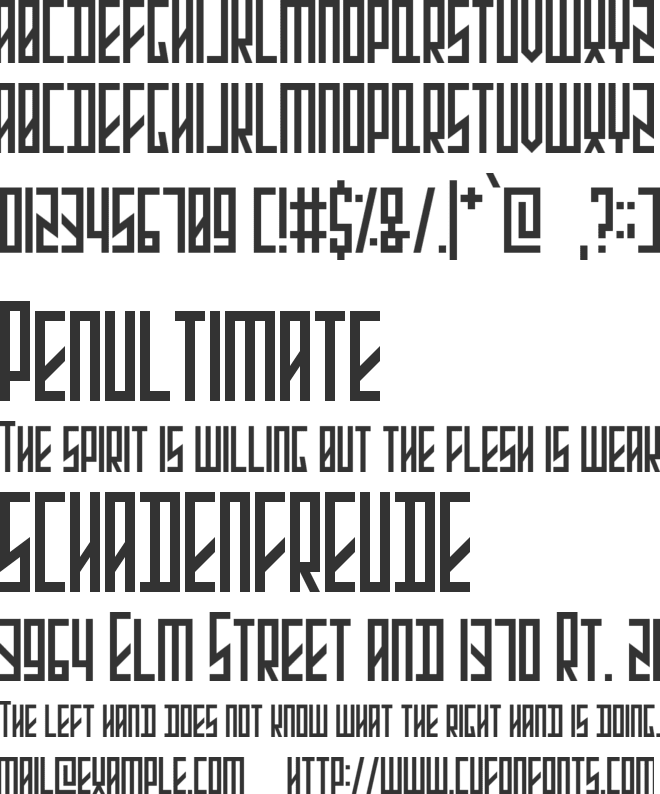 Stretched Electrons font preview