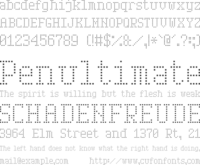 Serif Dot Digital-7 font preview