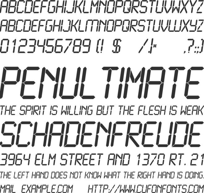 LCD font preview