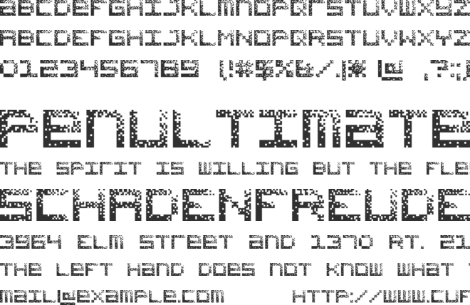 Hacked CRT font preview