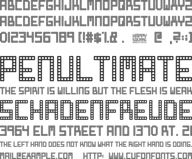 Happy Square font preview