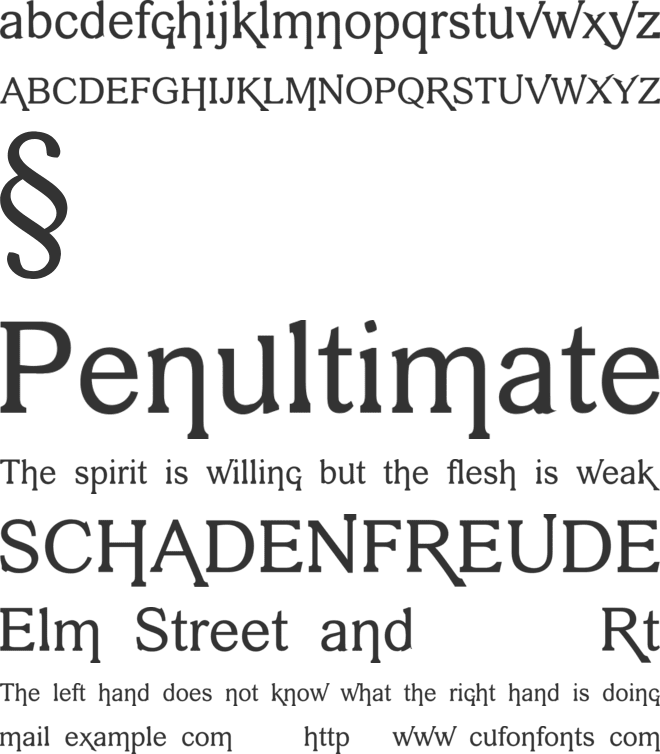 Vengeance font preview