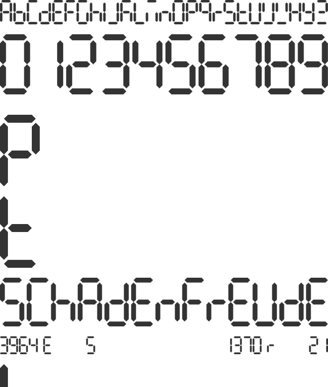 7Segments font preview