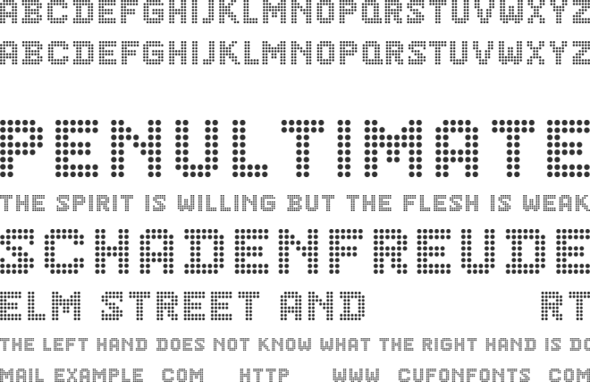 CF Dots 521 font preview
