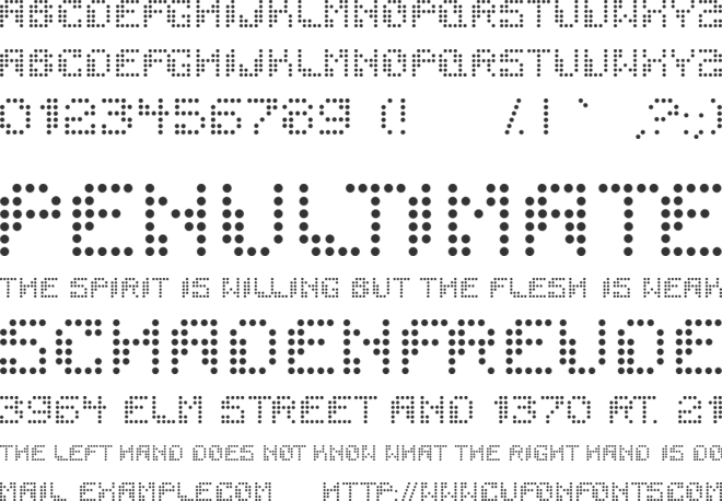 Dotchaos font preview