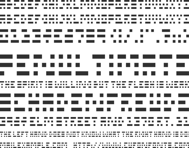 Scanline font preview