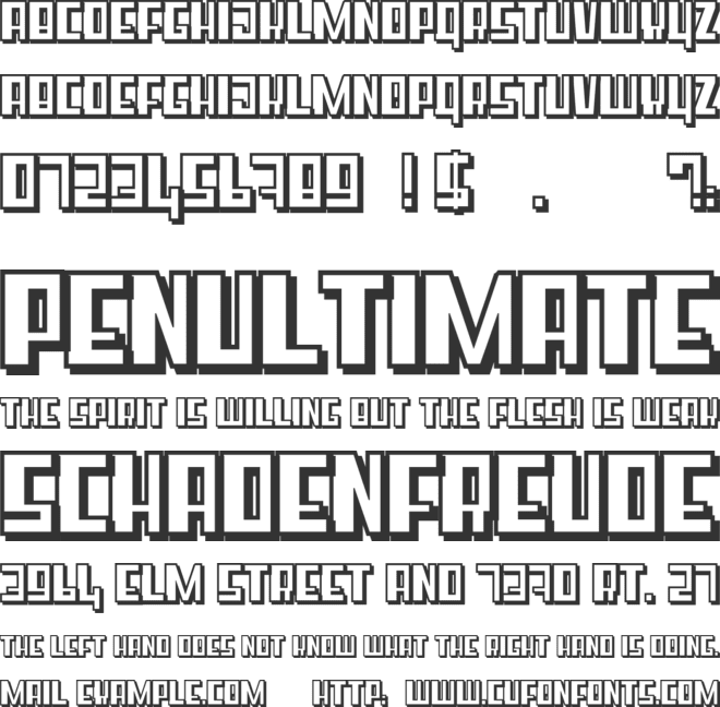 Super cube Blod font preview