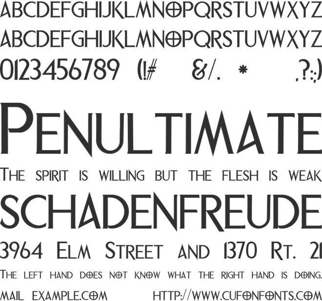 Phrixus font preview