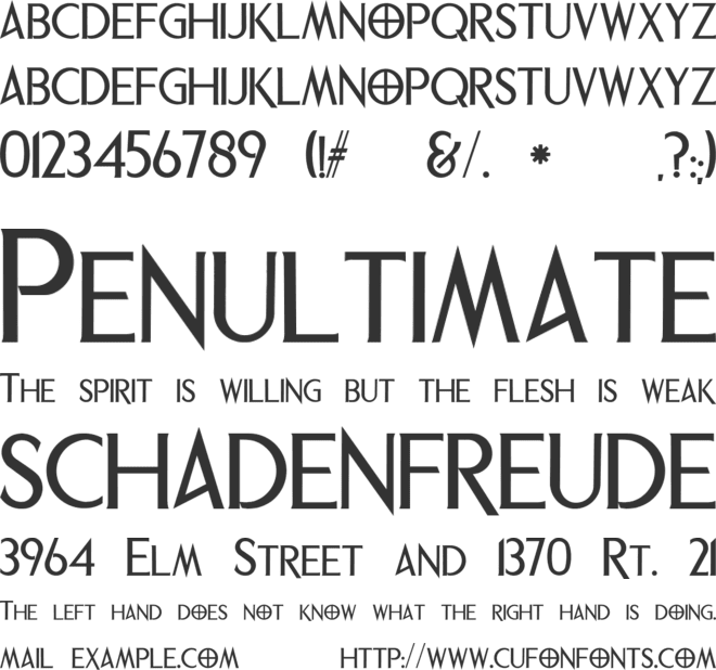Phrixus font preview