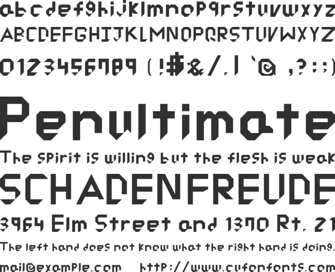 RYU Cutted font preview