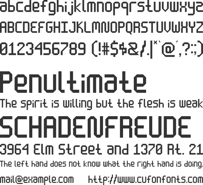 Enlatique font preview