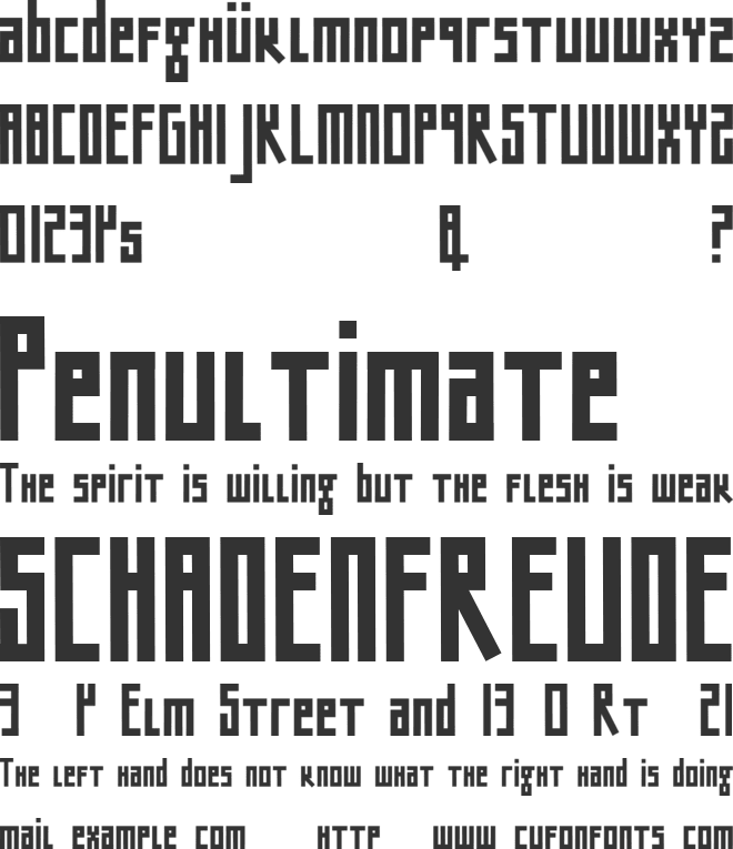 Bigntall font preview