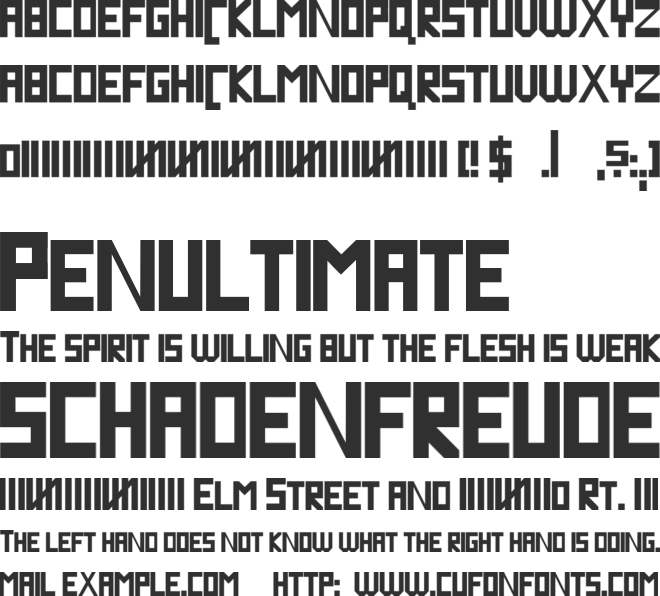 Blockline font preview