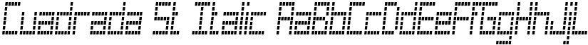 Cuadrada St Italic font