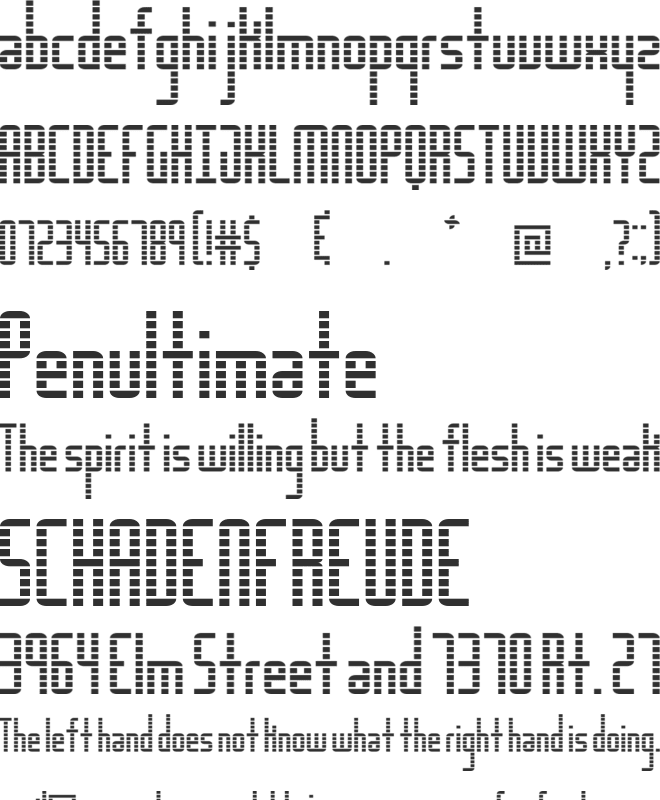 The Distance Lcd font preview