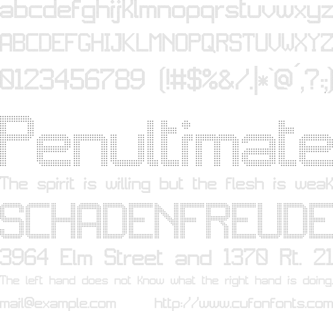 JD DigiSquare font preview