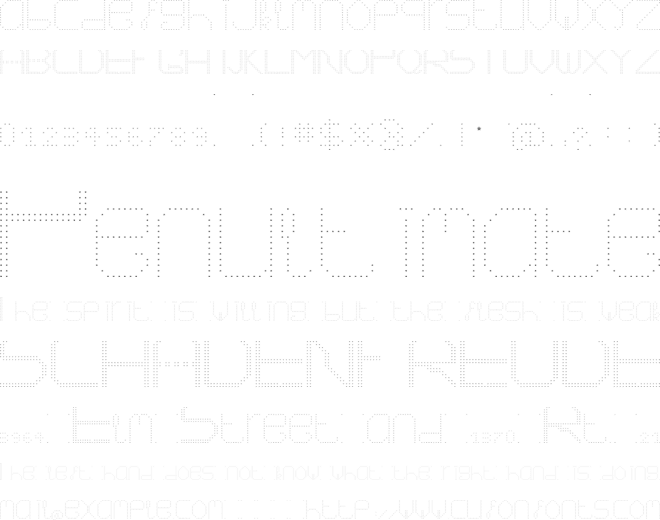 Number 1 font preview