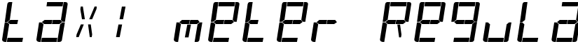 taxi meter Regular font