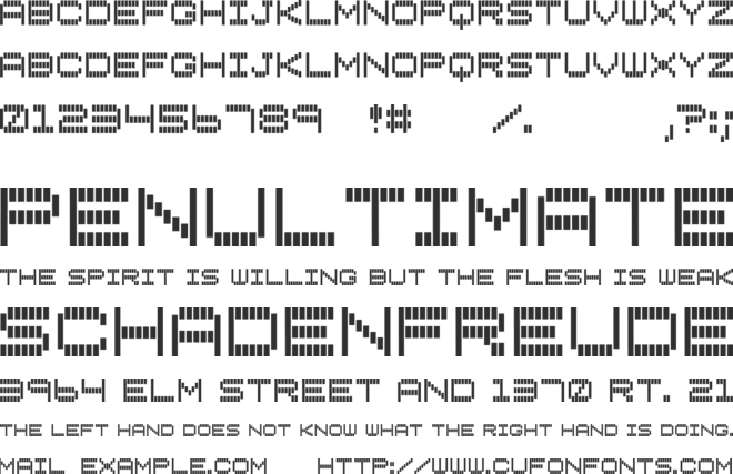 Vertical Tuning font preview