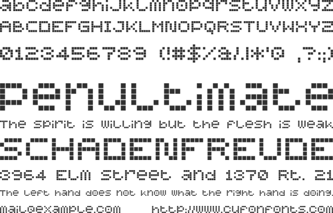 Mobile Man font preview