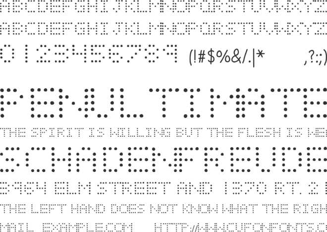EMITTING DIODES font preview
