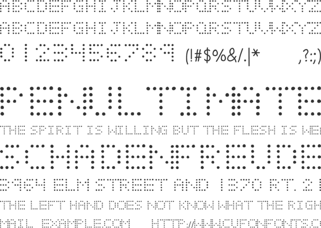 EMITTING DIODES font preview