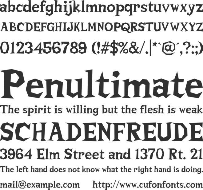 Wicked Polyserif font preview