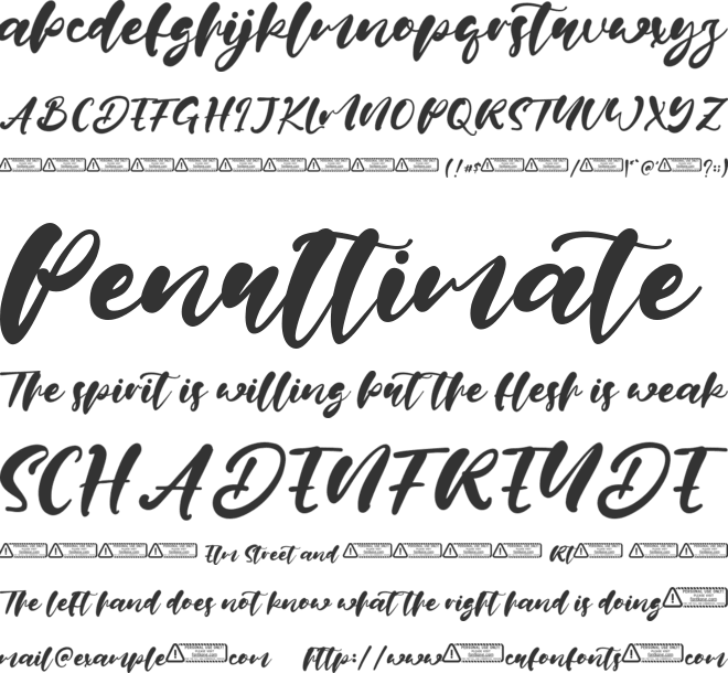 Jane Hans font preview