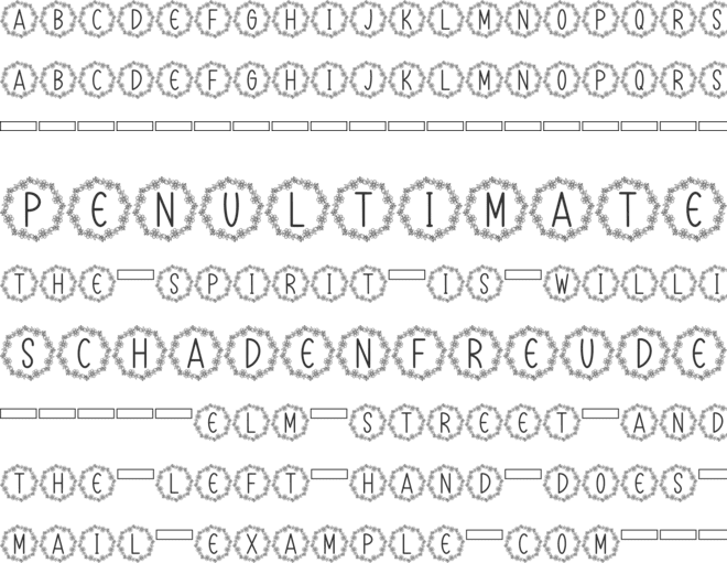 Wreath Flowers Monogram font preview