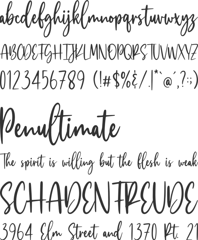 Billie Kimber font preview
