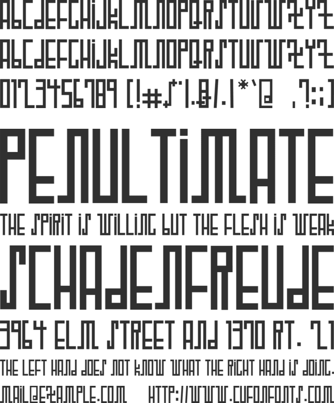 WOODCUTTER FUTURE font preview
