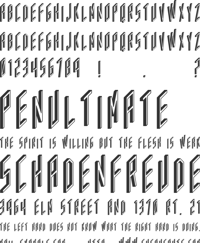 AC Framed font preview