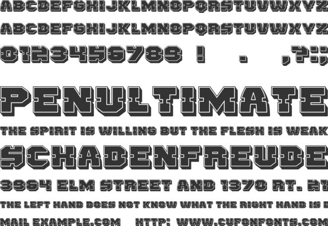 Mechanica font preview