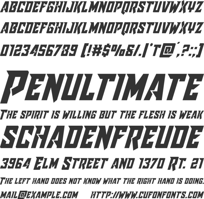 Raider Crusader font preview