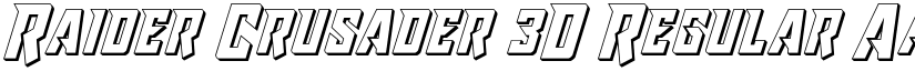 Raider Crusader 3D Regular font