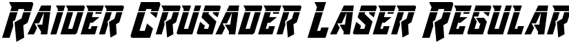 Raider Crusader Laser Regular font